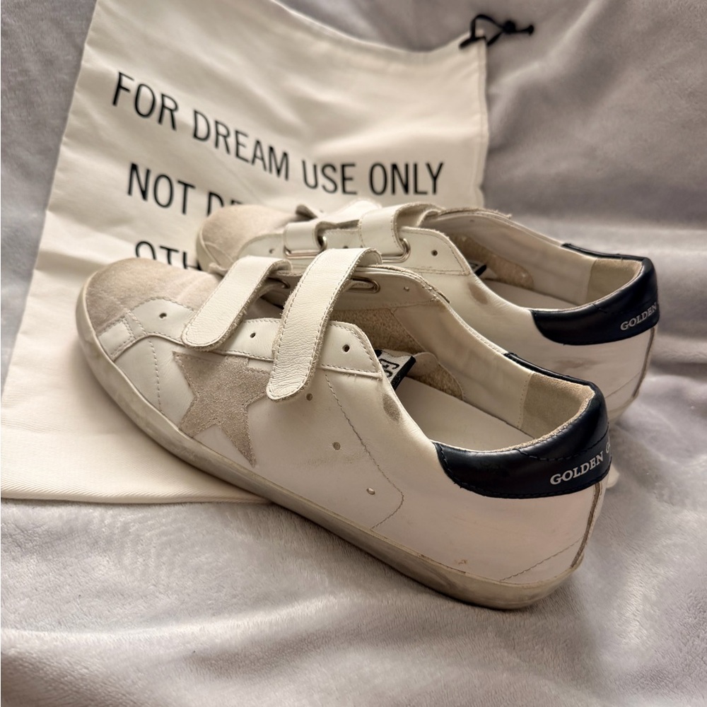 ORIGINAL Golden Goose White and Navy Sneakers